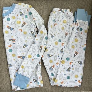 Magnolia White and Blue Pajama Sets with Space-Themed Design